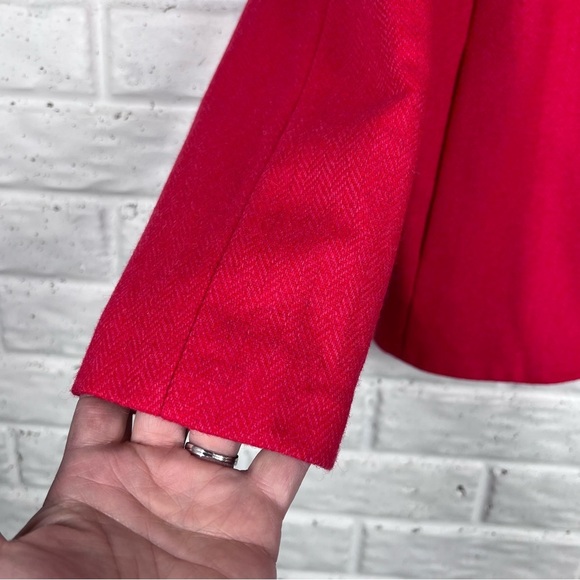 J.CREW Vintage Red Wool Crop cape style jacket | Women’s 8 - Picture 8 of 11